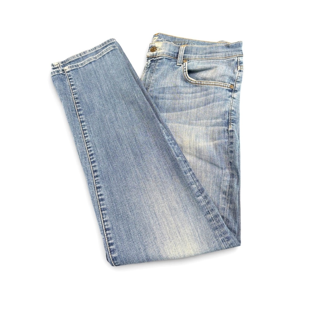 7 For All Mankind Standard Straight Leg Light Wash Denim Jeans Mens 37x33